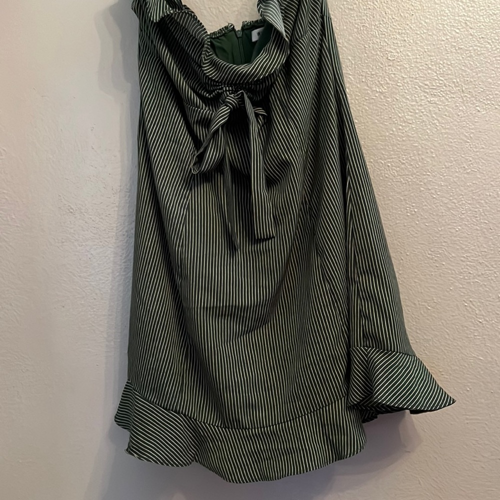 Wild Honey green and white striped dress